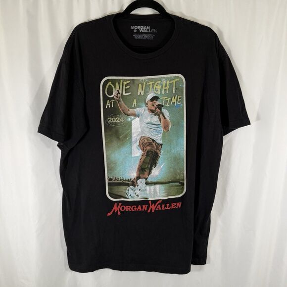 Morgan Wallen Shirt Men's 2XL Black Graphic Print Short Sleeve Crew Neck 2024 - Picture 1 of 8